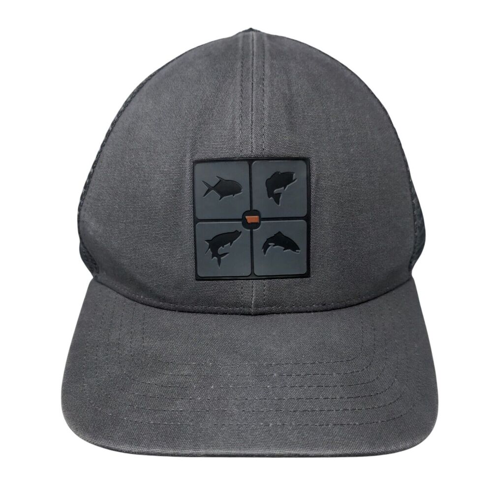 Simms Fishing Snapback Trucker Hat Gray One Size Mesh Back Outdoor